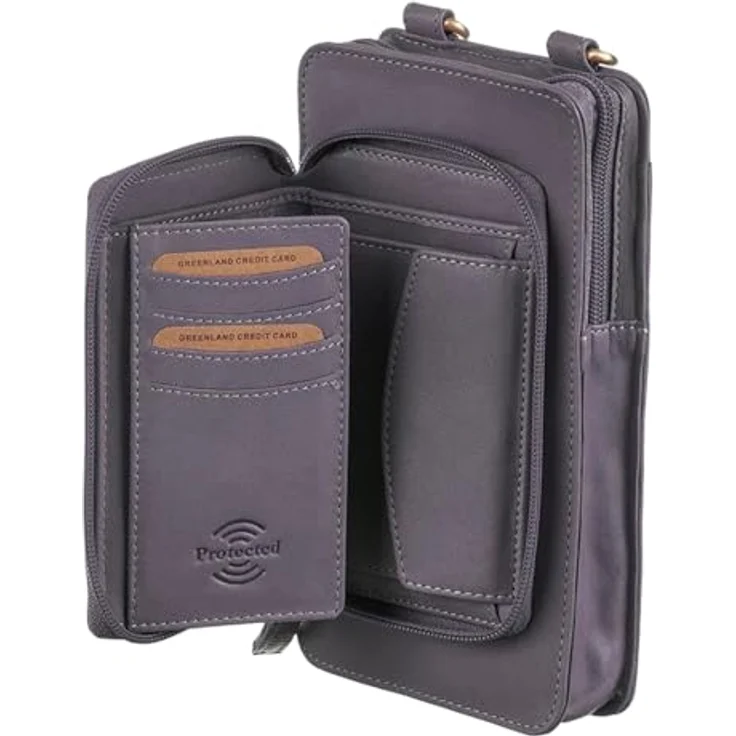Greenland Nature Nature Soft Handytasche Geldbörse aus 100% Leder, lila, 11 cm x 6 cm x 20 cm – Bild 5