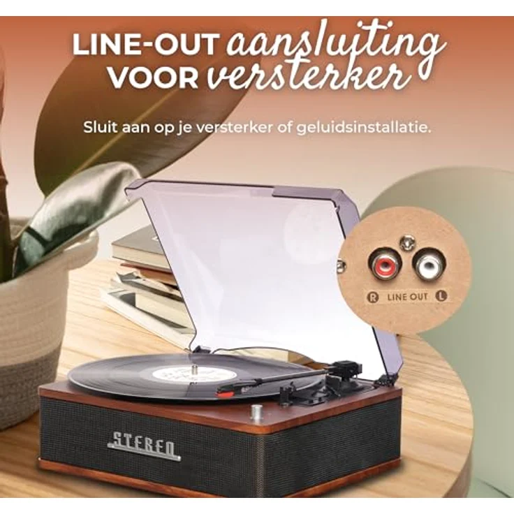 Denver VPB-262, Plattenspieler Schwarz mit Bluetooth-Streaming, integrierten Lautsprechern und Keramik-Tonabnehmer – Bild 5