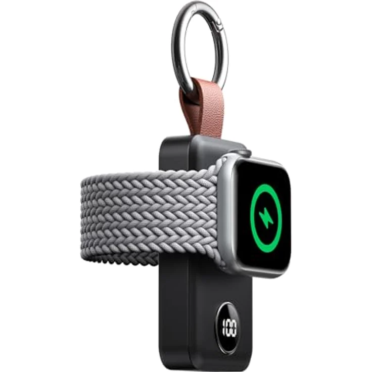 JOYROOM JR-WQW01, kabellose Powerbank 2000mAh 3W für Apple Watch, schwarz mit Digitalanzeige und Schnellladefunktion – Bild 2
