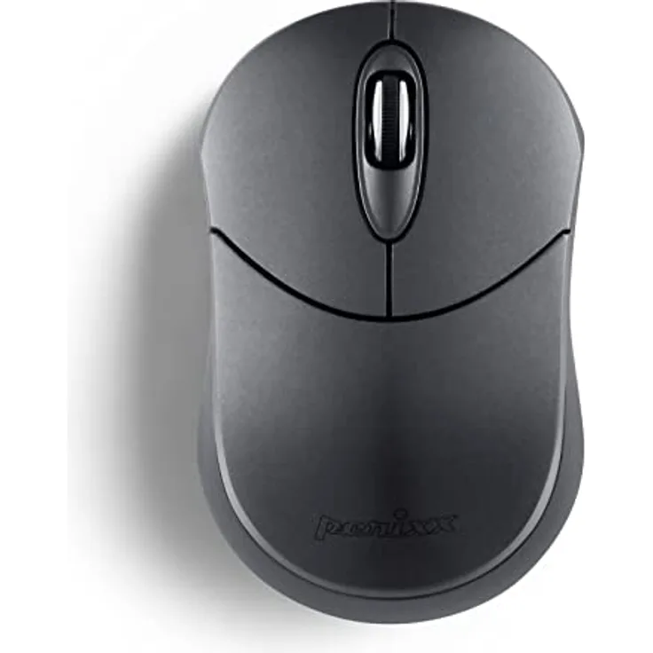 Perixx PERIMICE-802 Bluetooth-Maus, tragbares Design, 1000 DPI, Graphitgrau/Silber