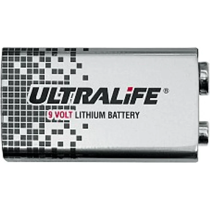 INDEXA U9VL ULTRALIFE Lithium Batterie 9V 6F22 32020, 1200mAh für Rauchmelder, 36g