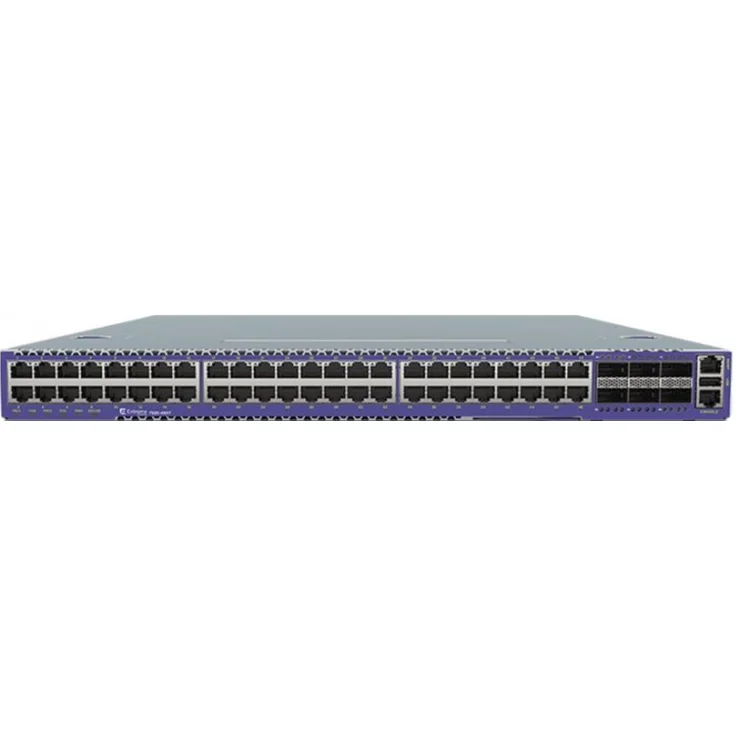 Extreme Networks 7520-48XT Switch, 48 Ports für 10/1G Kupfer, 6 Ports für 100/40G Glasfaser, PoE, redundante Stromversorgung mit 2 AC-Netzteilen