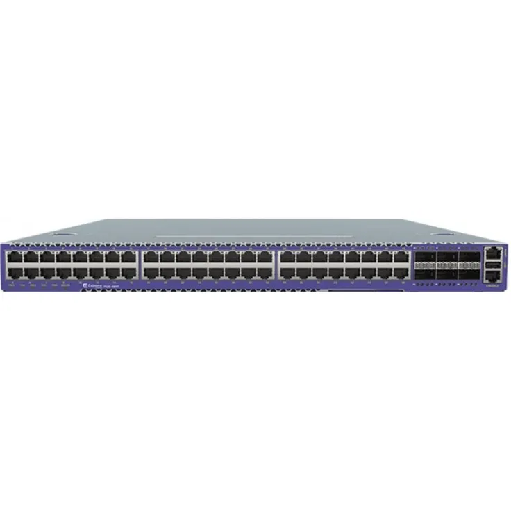 Extreme Networks 7520-48XT Switch, 48 Ports für 10/1G Kupfer, 6 Ports für 100/40G Glasfaser, PoE, redundante Stromversorgung mit 2 AC-Netzteilen