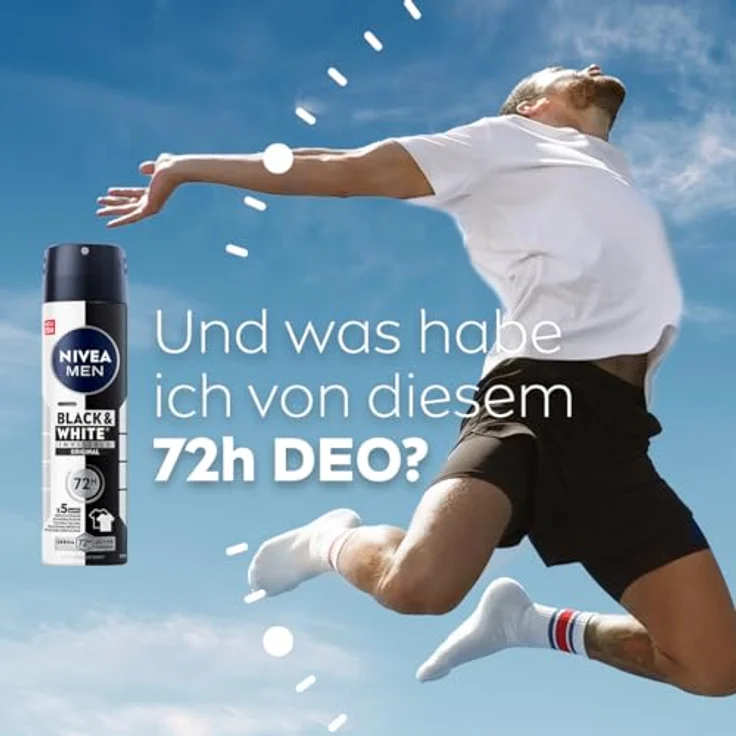 NIVEA MEN Black & White Invisible Deo Spray, Antitranspirant mit 72h Schutz, 150 ml, alkoholfrei, recycelbare Dose – Bild 3
