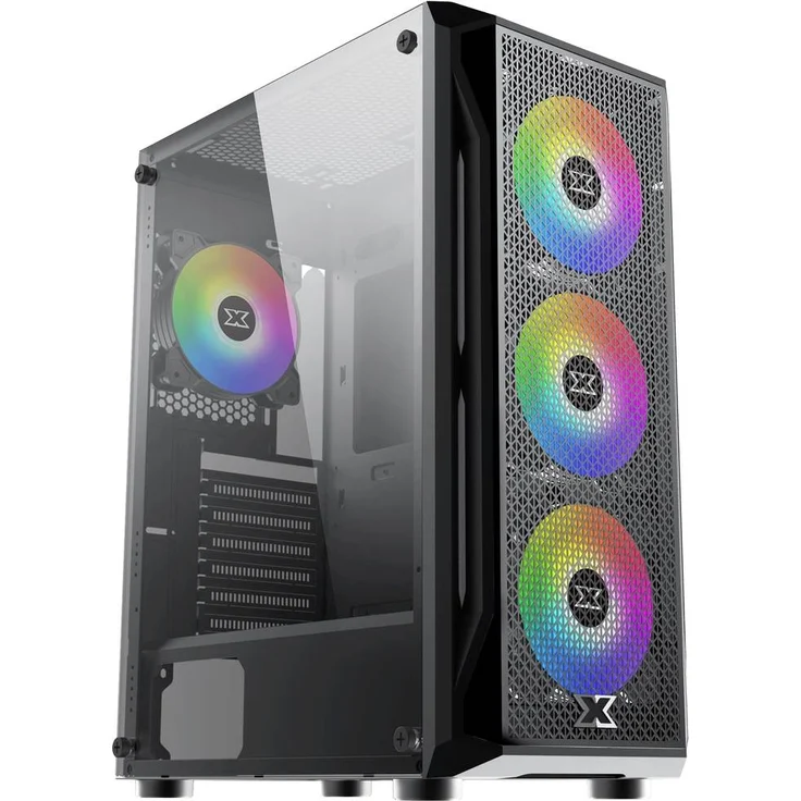 Xigmatek Gaming X Midi-Tower, PC-Gehäuse mit Seitenfenster in Schwarz