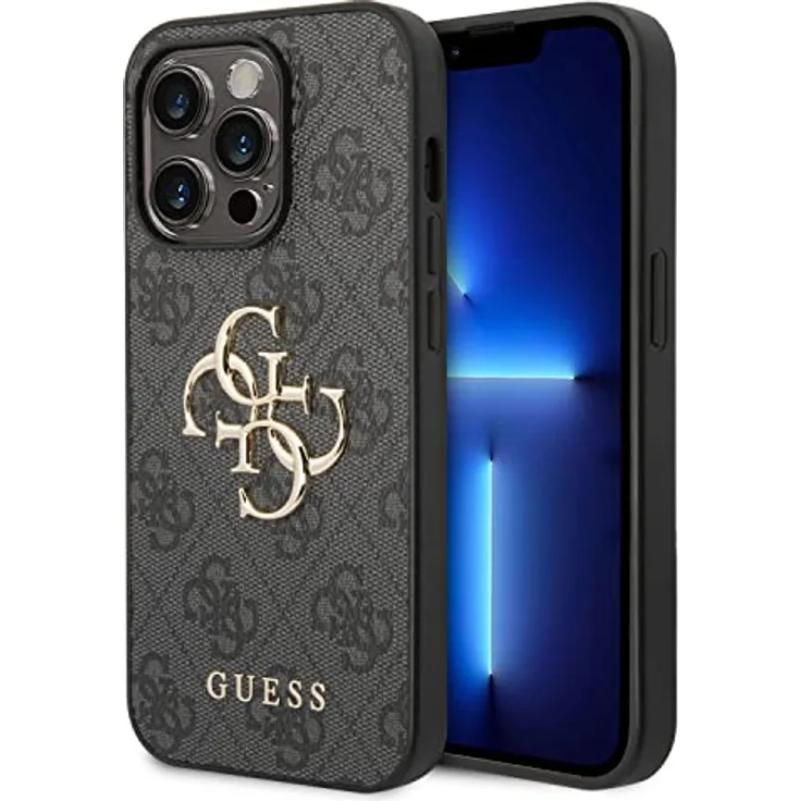GUESS GUHCP15X4GMGGR Hülle für iPhone 15 Pro Max 6.7" grau hardcase 4G Big Metal Logo