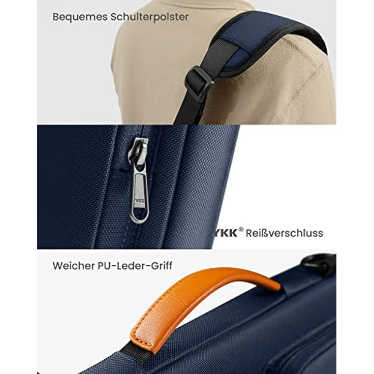 tomtoc 360 Protective Laptop Schultertasche 13-13.5 Inch dunkelblau – Bild 6