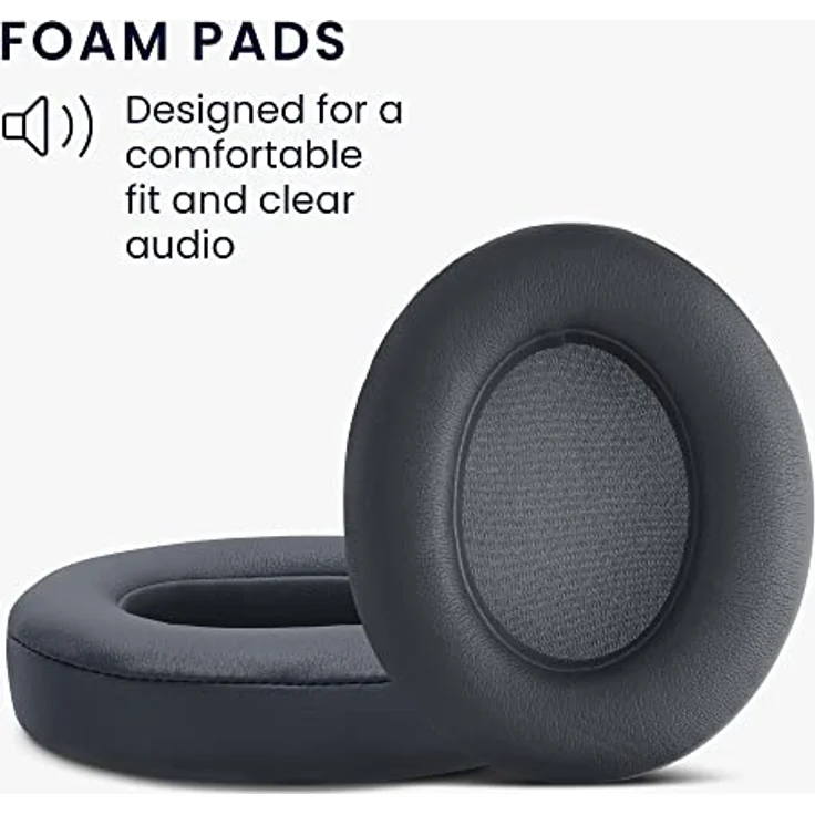 kwmobile 2X Ohrpolster kompatibel mit Beats Studio 2/3 Wireless Polster - Kopfhörer Polster aus Kunstleder, Ersatz Ohrpolster Set für Over Ear Headphones - Schwarze Lederoptik – Bild 3