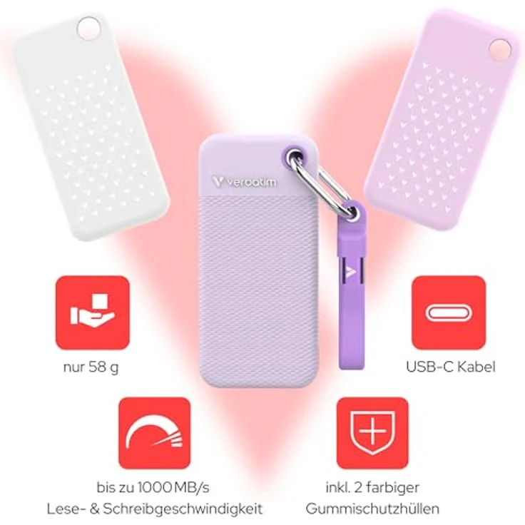 Verbatim Pocket SSD 2TB Purple, Externe SSD mit USB 3.2 Gen 2 für superschnelle Datenübertragung – Bild 4