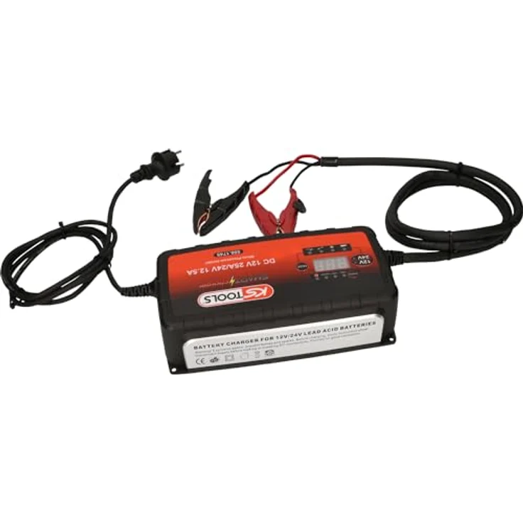 KS Tools 550.1745 Kfz-Ladegerät 25A, Mikroprozessor-gesteuerte Ladetechnologie für Bleisäure- und AGM-Batterien, Erhaltungsmodus – Bild 3