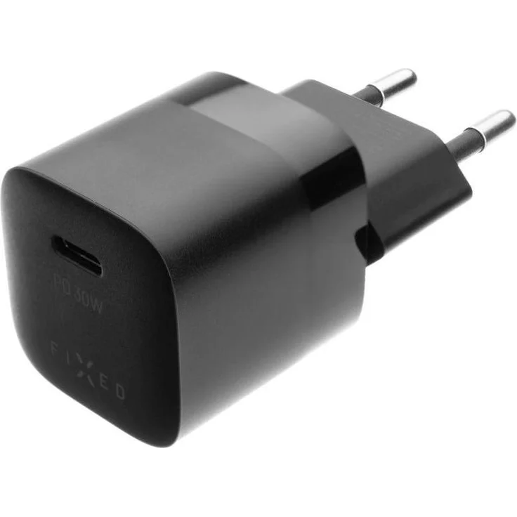 Fixed Mini Charger USB-C PD 30W, Kompaktes USB Ladegerät mit Schnellladefunktion, Schwarz