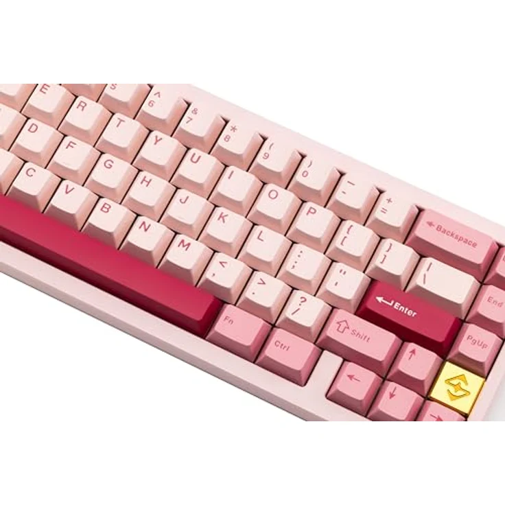CutiePcs WOBKEY Zen 65 Mechanische Tastatur, CNC-Aluminiumgehäuse, Hot-Swappable, Tri-Mode (BT/2,4G/USB-C), RGB-Beleuchtung, QMK/VIA, Ultra Pink Gold – Bild 4