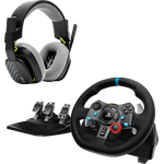 LOGITECH G29 Driving Force Rennlenkrad mit Bodenpedalen für PS5, PS4, PC, Mac + ASTRO A10 Gen 1 Gaming Headset, kabelgebunden, mit Flip-to-mute-Mikrofon und Inline-Lautstärkeregelung