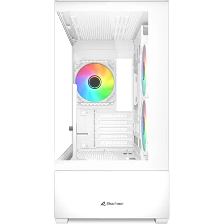Sharkoon MK6 RGB PC Gehäuse, Micro-ATX, Weiß mit Glasoptik und idealen Airflow – Bild 2