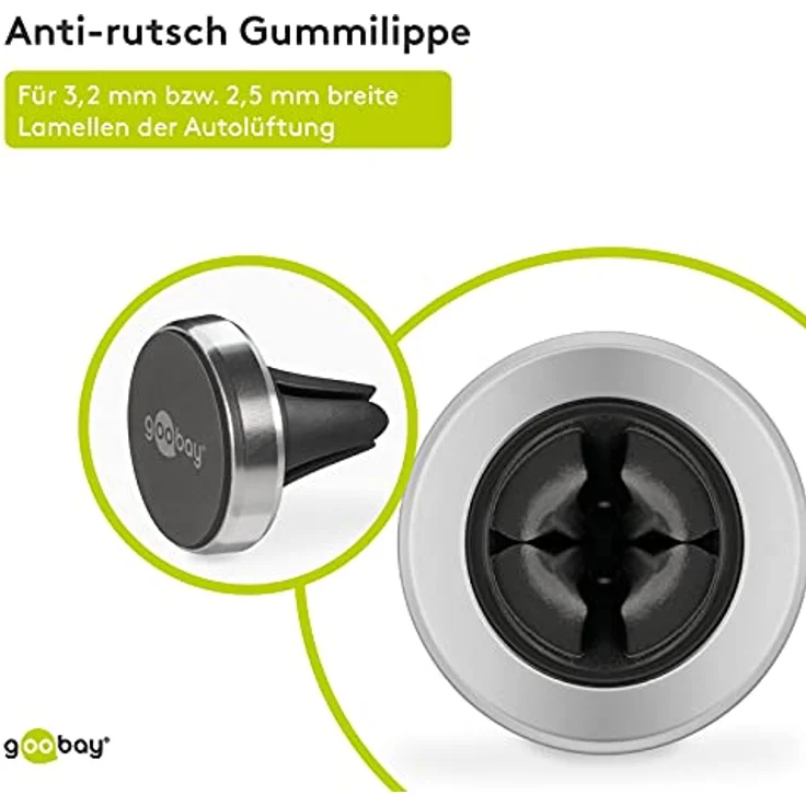 Goobay 38685 Magnethalterungs-Set Universal im Slim Design für Smartphone Auto schwarz-silber – Bild 7