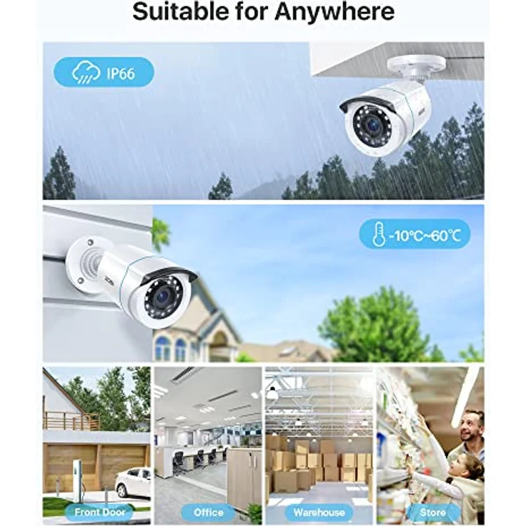 ZOSI 4 Pieces 2MP 1080P Outdoor Video Surveillance Camera Set, Full HD, Weatherproof, Night Vision, for CCTV DVR System – Bild 4