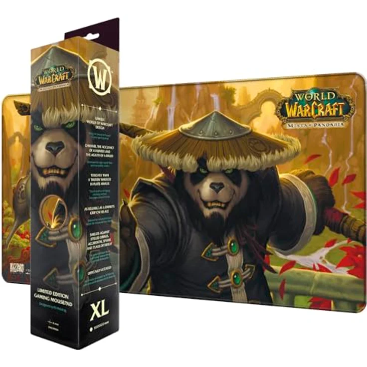 Dark Project World of Warcraft Gaming-Mauspad Pandaria, XL 90 x 42 cm, Speed-Oberfläche, rutschfeste Gummibasis, wasserabweisend – Bild 5
