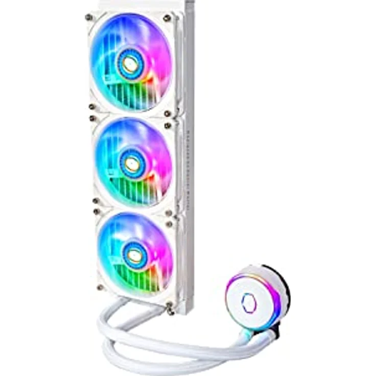 Cooler Master MasterLiquid PL360 Flux CPU-Kühler - AIO Wasserkühlung mit 3 x 120mm Lüfter, 360mm Kühler inkl. ARGB-Controller (2te Generation) - AMD- und Intel-kompatibel, weiß – Bild 4