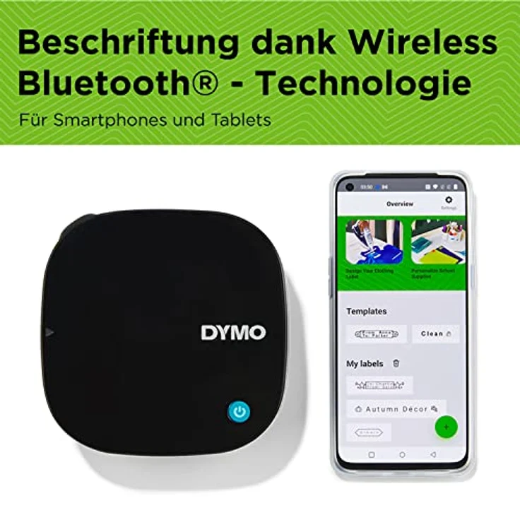 DYMO LetraTag 200B-Beschriftungsgerät mit Bluetooth | kompakter Etikettendrucker | verbindet Sich über Wireless Bluetooth-Technologie mit iOS und Android | inklusive 1 x Papierschriftband in Weiß – Bild 2