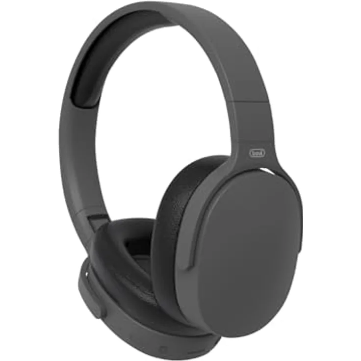 Trevi DJ 12E45 BT, Hi-Fi Bluetooth DJ-Kopfhörer mit MP3-Player, Micro SD-Karten-Slot, AUX-IN, Mikrofon, wiederaufladbarer Akku, Schwarz