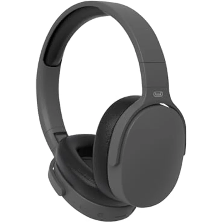 Trevi DJ 12E45 BT, Hi-Fi Bluetooth DJ-Kopfhörer mit MP3-Player, Micro SD-Karten-Slot, AUX-IN, Mikrofon, wiederaufladbarer Akku, Schwarz