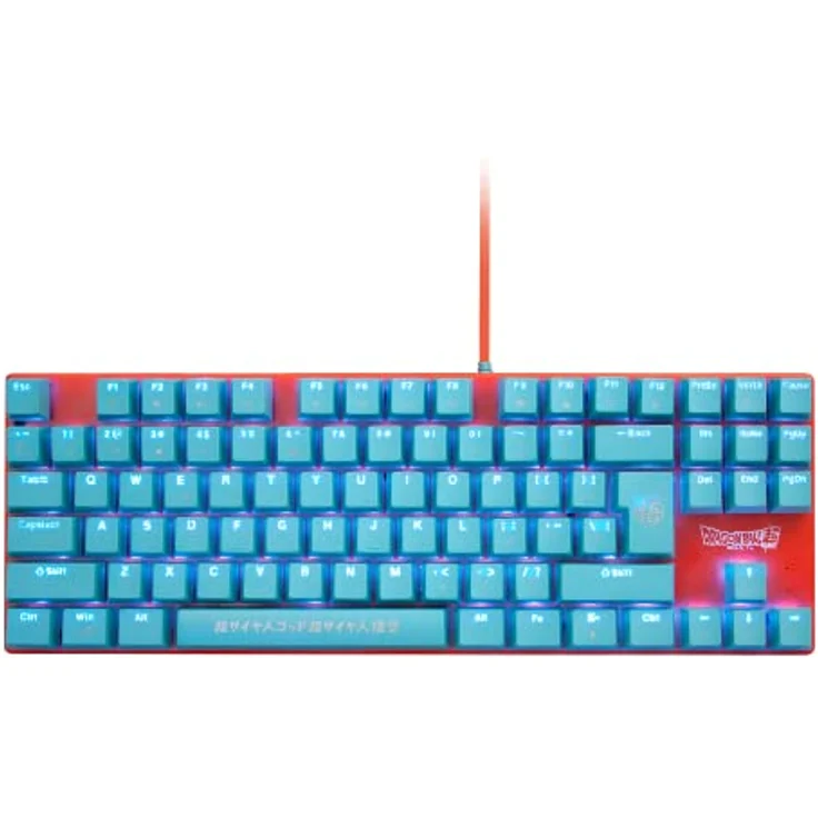 Blade Gaming Dragon Ball Super GOKU, Tenkeyless mechanische Tastatur mit Blue Switches und RGB-Beleuchtung, kabelgebunden, USB, blau-orange – Bild 1