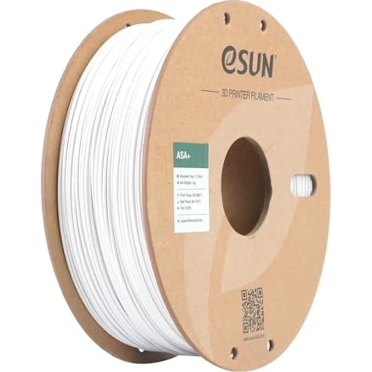 eSUN ASA+ Filament 1.75mm, Wetterbeständiges 3D Drucker Filament, 1KG Spule (2.2 LBS), Kaltes Weiß, Hohe Zwischenschichtfestigkeit und Maßgenauigkeit – Bild 1