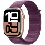 Apple Watch Series 10, 46 mm, GPS, Aluminiumgehäuse Roségold, Sport Loop Pflaume, One size