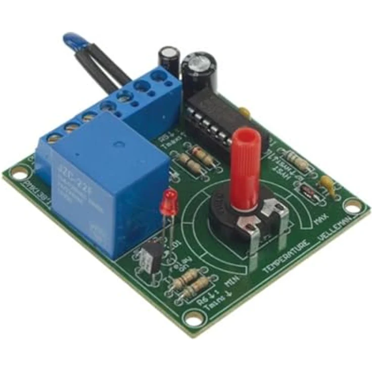 Whadda Thermostat Lötbausatz, DIY-Modul mit LED-Anzeige und NTC-Temperatursensor, Temperaturbereich +5 °C bis +30 °C – Bild 1
