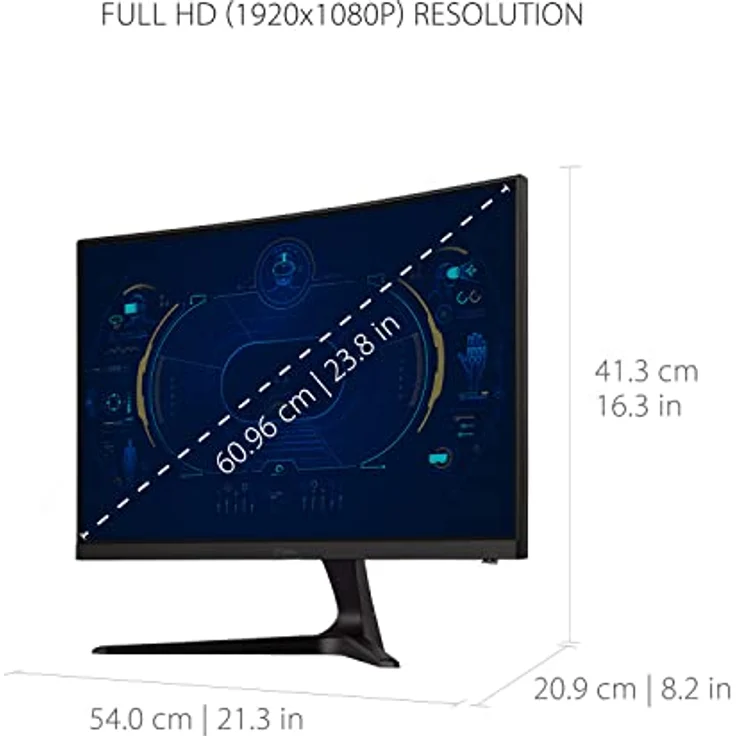 ViewSonic VX2418C 60,5 cm (24 Zoll) Curved Gaming-Monitor (Full-HD, FreeSync Premium, 1 ms, 165 Hz, HDMI, DP, geringer Input Lag, Lautsprecher) Schwarz – Bild 5