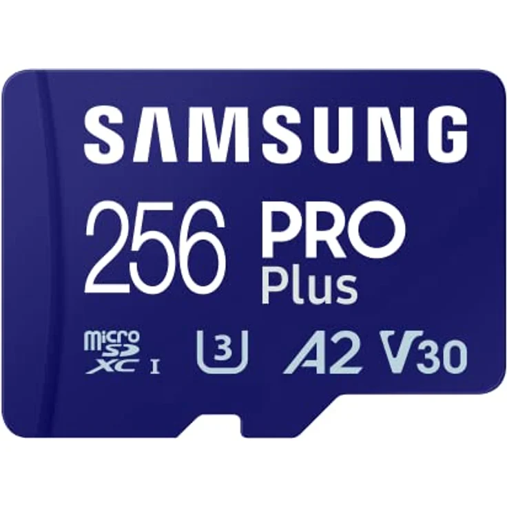 Samsung PRO Plus microSD Speicherkarte (MB-MD256SA/EU), 256 GB, UHS-I U3, Full HD & 4K UHD, 180 MB/s Lesen, 130 MB/s Schreiben, Karte für Smartphone, Drohne oder Konsole, inkl. SD-Adapter (2023) – Bild 1