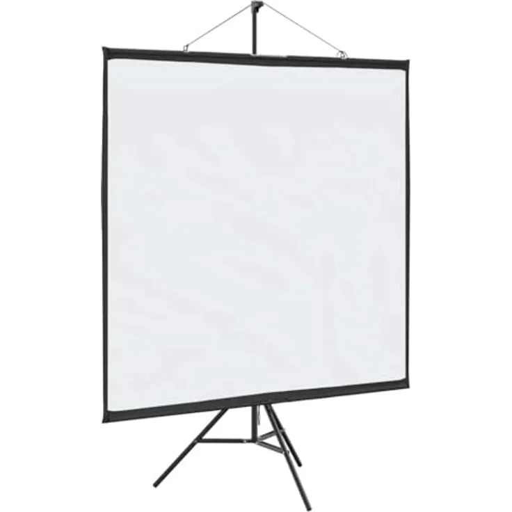 vidaXL Beamer Leinwand mit Stativ 81 Zoll 1:1, Projektionswand aus 100% Polyester, tragbar und langlebig – Bild 1