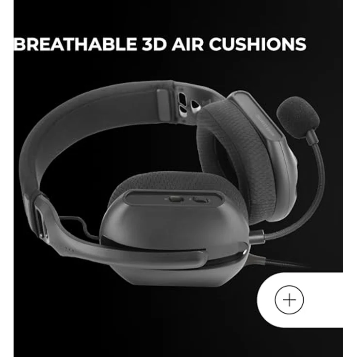 Mars Gaming MH-PRO, Gaming-Kopfhörer mit ARGB Flow, Surround-Sound, AIR 3D-Ohrpolster und Mikrofon, Schwarz – Bild 3
