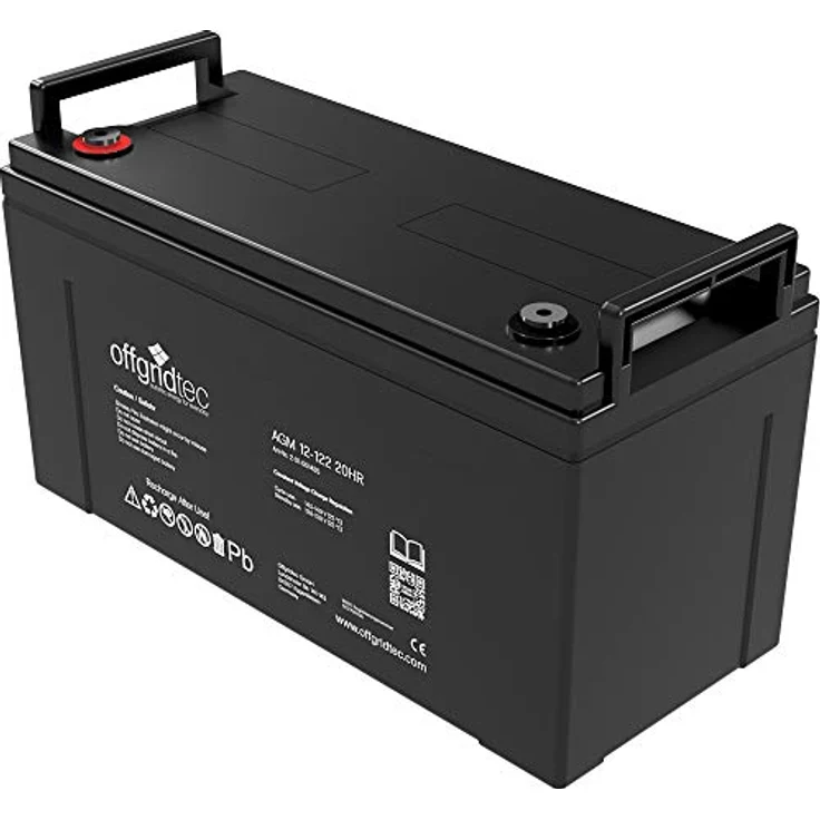 Offgridtec® AGM 122Ah 20HR 12V Solar Batterie, extrem zyklenfest, wartungsfrei, M8 Schraubterminal – Bild 1
