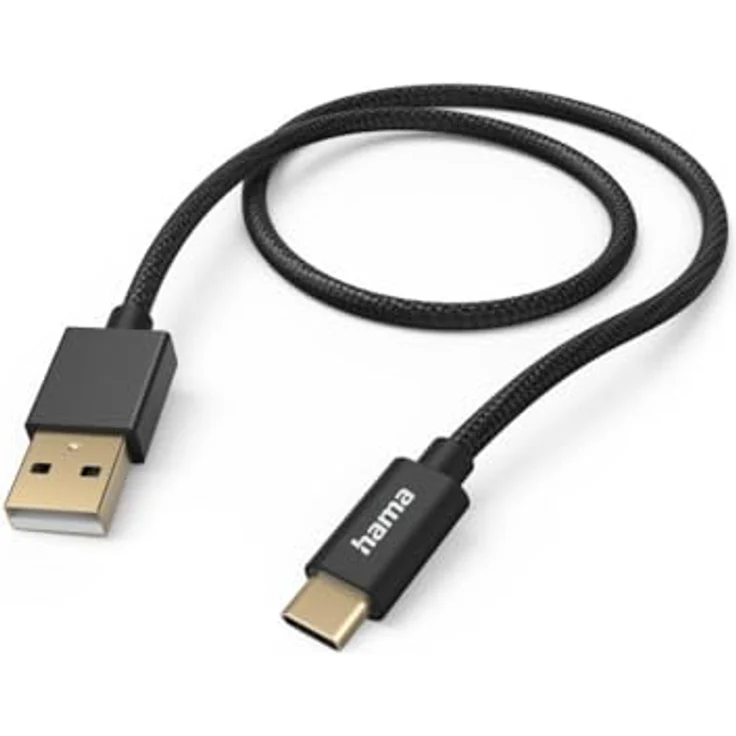 Hama Ladekabel "Fabric", USB-A USB-C, 1,5 m, Nylon, Schwarz – Bild 2