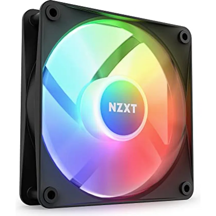 NZXT F120 RGB Core – 120 mm nabenmontierter RGB-Lüfter – 8 einzeln ansteuerbare LEDs – Halbtransparente Lüfterblätter – Hydrodynamisches Gleitlager – PWM-Steuerung – CAM-Software – Schwarz