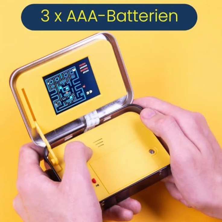 Fizz Creations PAC-MAN in a Tin, Tragbares 8-Bit Arcade-Spiel mit 2.4” Bildschirm und Original-Sounds – Bild 3