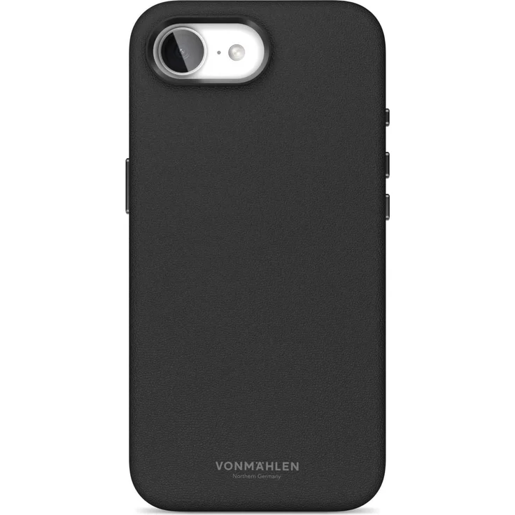 Vonmählen Back Cover Like Leather für iPhone 16e, veganes Leder, schwarz, kompatibel mit MagSafe, mikrofasergeschütztes Innenfutter – Bild 1