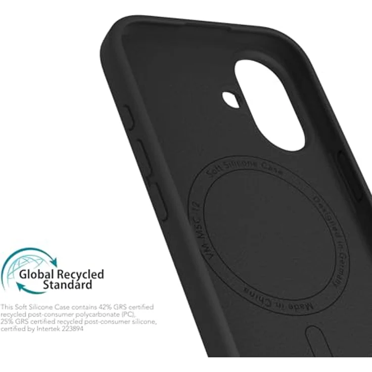 VONMÄHLEN Weiche Silikonhülle für iPhone, Handyhülle aus recycelten Materialien mit Mikrofaserfutter und Mag-Safe Kompatibilität, Kamera-Displayschutz – Bild 4