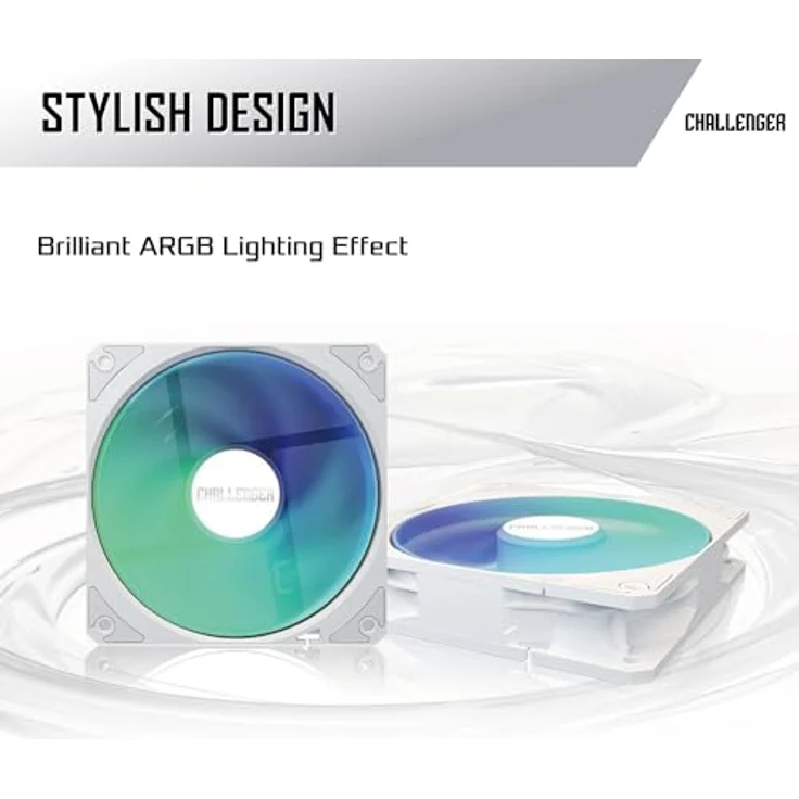 ASRock CPC Challenger 360 Digital ARGB, CPU-Wasserkühler 360mm mit 3-Zoll-LCD, weiß, Triple-Fan und dynamischer ARGB-Beleuchtung – Bild 5