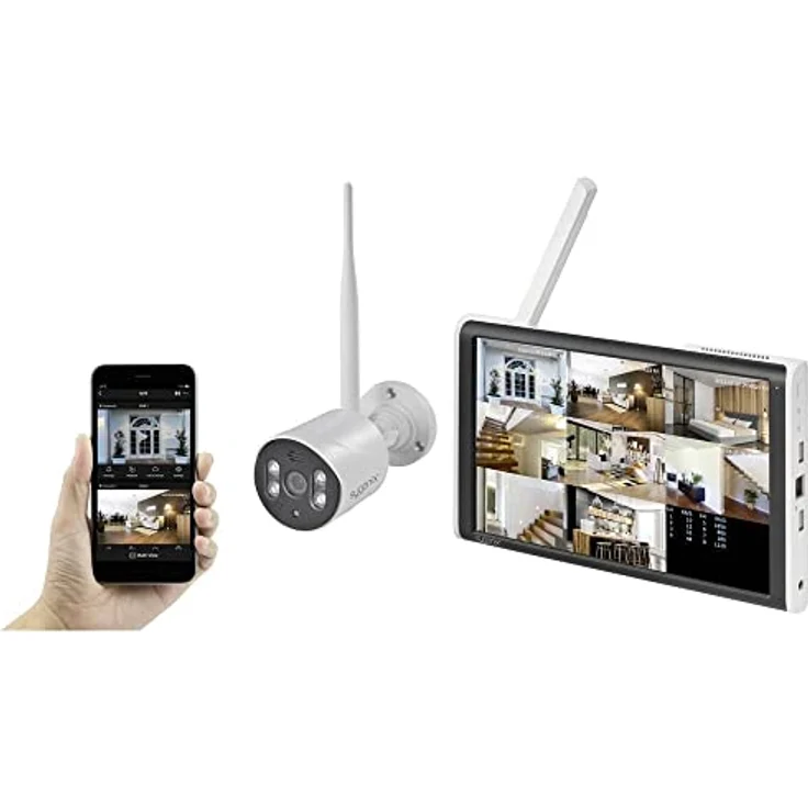 Sygonix Funk-Überwachungskamera-Set 8-Kanal mit 2 Kameras 1920 x 1080 Pixel 2.4 GHz, LCD Monitor, Körper- und Gesichtserkennung – Bild 3
