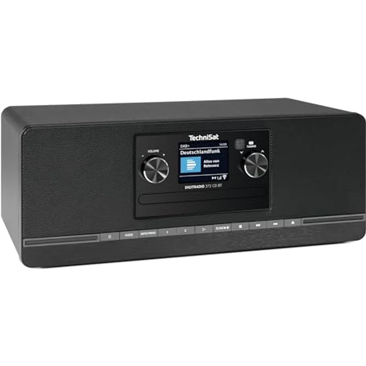 TechniSat DIGITRADIO 372 CD BT, Stereo Digitalradio Kompaktanlage mit DAB+, UKW, CD-Player, Bluetooth, Farbdisplay, USB, AUX, Kopfhöreranschluss, Wecker, 10 Watt - Schwarz – Bild 1