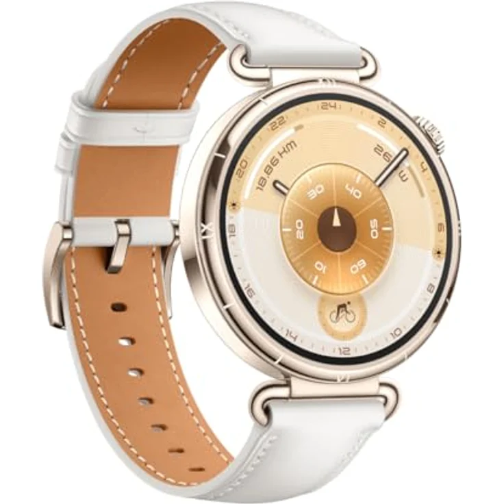 Huawei Watch GT 6, 41mm Smartwatch in Gold mit weißem Armband und integriertem Fitness-Tracking – Bild 4