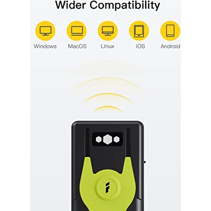 Inateck Barcode Scanner Bluetooth 2D mit 2,4Ghz USB Adapter, liest Barcodes von Bildschirmen, Exklusive Schnelltasten, BCST-42 – Bild 3
