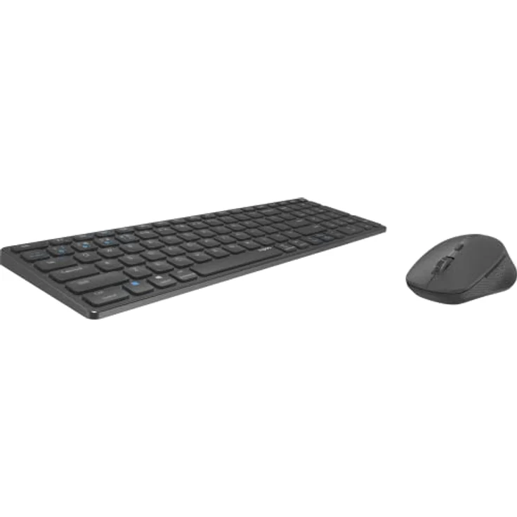 RAPOO 9700M Kabellose Tastatur und ergonomische Maus, QWERTY, Bluetooth, kompatibel mit Windows und Mac, leises Klicken, schwarz – Bild 2