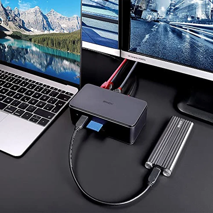 LINDY 43372 DST-Pro USB4, USB C Laptop Docking Station, 15in1, Dual Display, 8k@30Hz oder 2X 4K@60Hz, 4K@120Hz, HDMI 2.1, DP 1.4, MST, 10Gbit/s, USB 3.2 Gen.2, Ethernet, Thunderbolt 3/4, PD 100 Watt – Bild 5