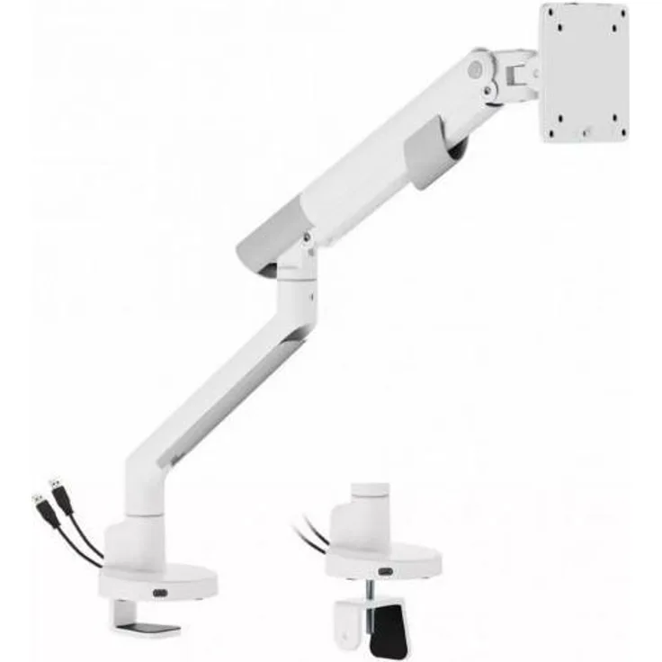 Art RAMM L-29GD, Tischhalterung für Monitor 17-35 Zoll, 2-11kg, 2xUSB 3.0, Höhenverstellbar, Weiß