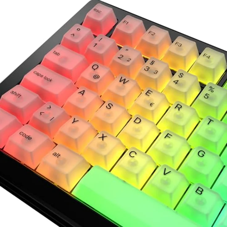 Glorious Polychroma V2 Keycaps, ANSI Layout (DE), Polycarbonat, UV-Druck - Transparent – Bild 5