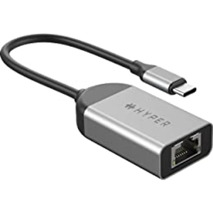 HyperDrive USB-C auf 2.5Gbps Ethernet Adapter, Works with Chromebook Zertifiziert, USB-C auf LAN Adapterkabel, Silber – Bild 1