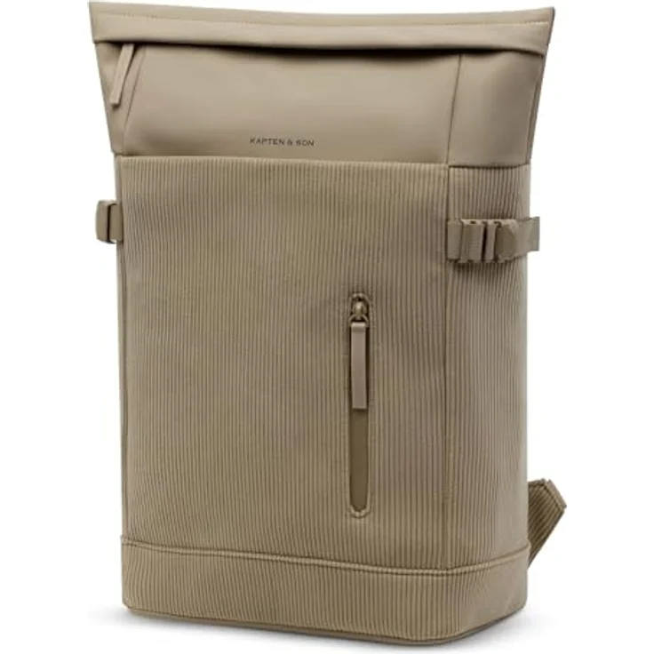 Kapten & Son Helsinki Cord Backpack, Freizeitrucksack mit Laptopfach für Geräte bis 15,6 Zoll, 17L, Dusty Khaki – Bild 1